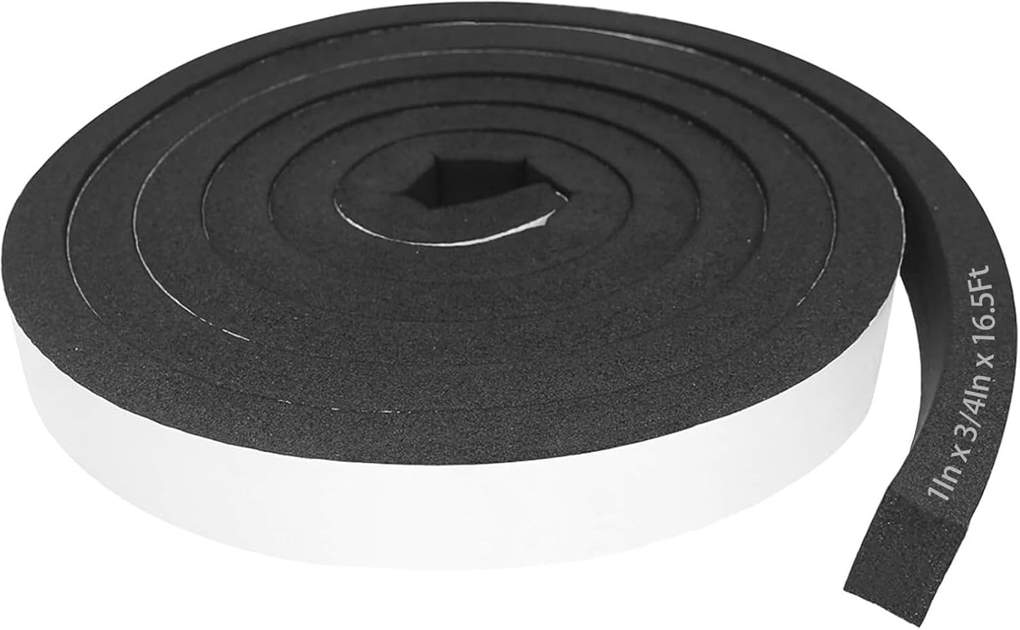 Storystore Weather Stripping Door Seal Strip, 1/2In x 1/4In x 16.5FT Self Adhesive Foam Tape for Door Window Insulation Soundproofing Weatherstrip, High Density Foam Seal for Doors Windows Furniture