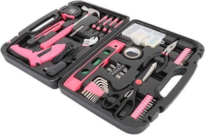 148 Pieces Tool Set,House Repairing Hand Tool Kits,Portable Complete Basic Repair General Hand Tool Sets for Men Women,Home Basic Repair Tool Kit,with Storage Case,for DIY Home Maintenance (Red)