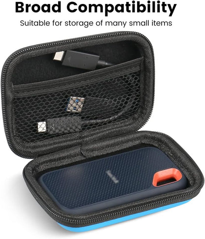 Earbud Case, RISETECH Hard EVA Earphone Carrying Case Holder Headphone Small Pouch Electronic Organizer Travel Bag for EarPods, Airpods, Beats Flex, Bose Wireless Wired Earbuds, USB Flash Drive -Red