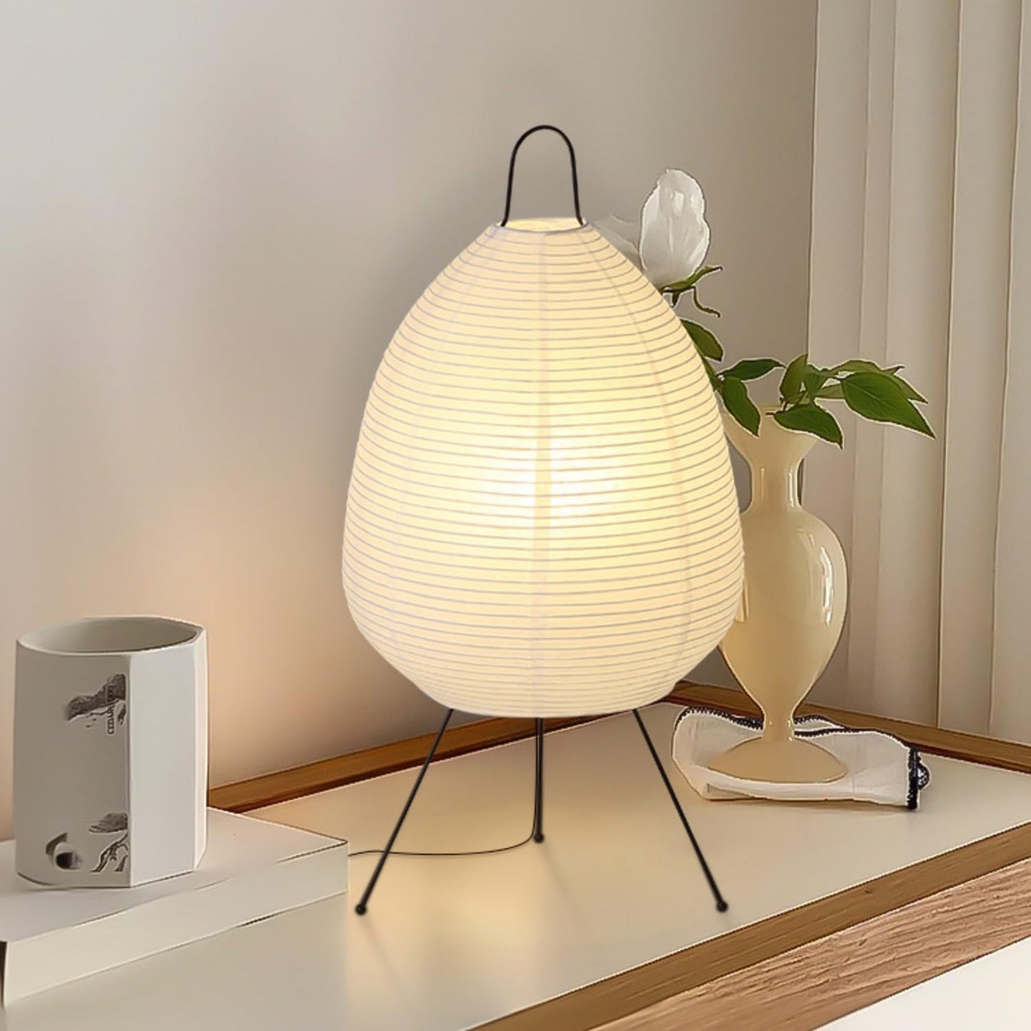 Noguchi Style Akari Floor Lamp, Rice Paper Lantern for Establishing A Warm and Cozy Ambiance in Any Room (Cloud), Japanses Floor Lamp