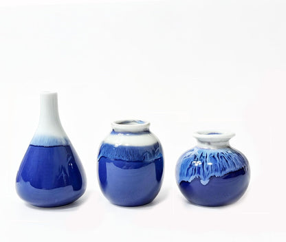 Daittin 3-Piece Ceramic Vase Set - Small Bud Vases for Dried/Fresh Flowers, Tabletop Decor for Living Room, Bedroom & Office, Compact & Stylish Decor Pieces for Gift Givers (Pink)