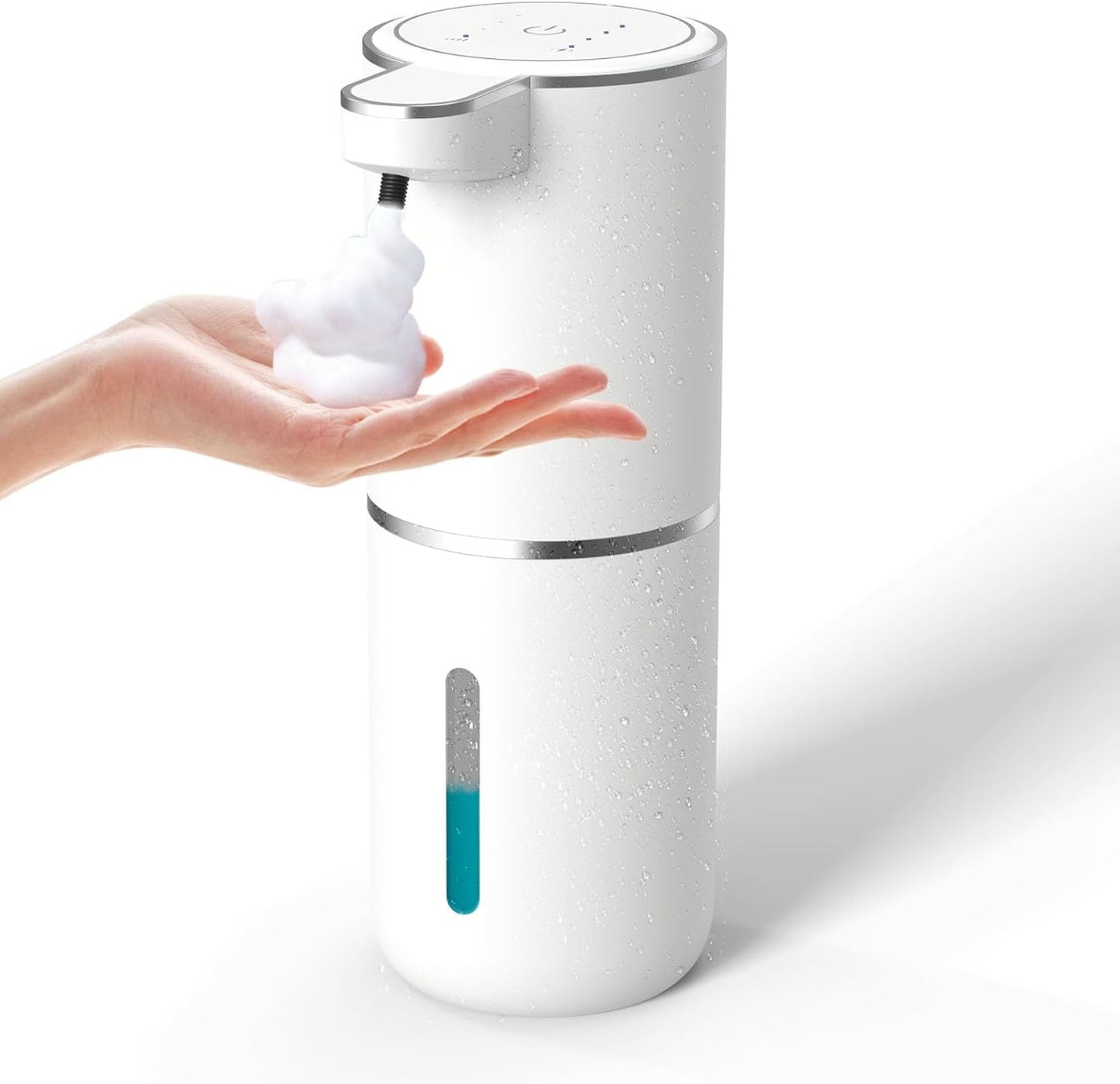 Automatic Soap Dispenser – Touchless Foaming Soap Dispenser 400ml USB Rechargeable Dispenser Electric Wall Mounted 4levels Adjustable Foam Soap Dispenser Pump for Bathroom Kitchen(Silver)