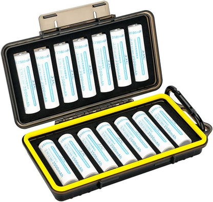 24 Slots CR2 CR123 CR123A Lithium Battery Organizer Case, IP67 Waterproof Hard Case for CR17345/CR16340/CR18350/CR15270(CR2) Explosionproof Batteries Storage Holder for Household Outdoor Camping