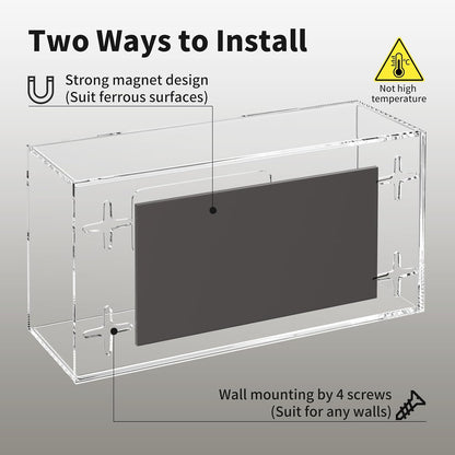 HIIMIEI Glove Holder for Wall Mount: Magnetic Gloves Box Holder, Acrylic Disposable Rubber Latex Glove Dispenser