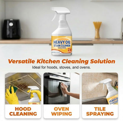 Kitchen Heavy Oil Cleaner, Heavy Duty Stove Top Cleaner & Oven Cleaner - Bio-Enzyme Degreaser for Range Hood Stove & Oven, Lemon Scent (1pcs 100ML)