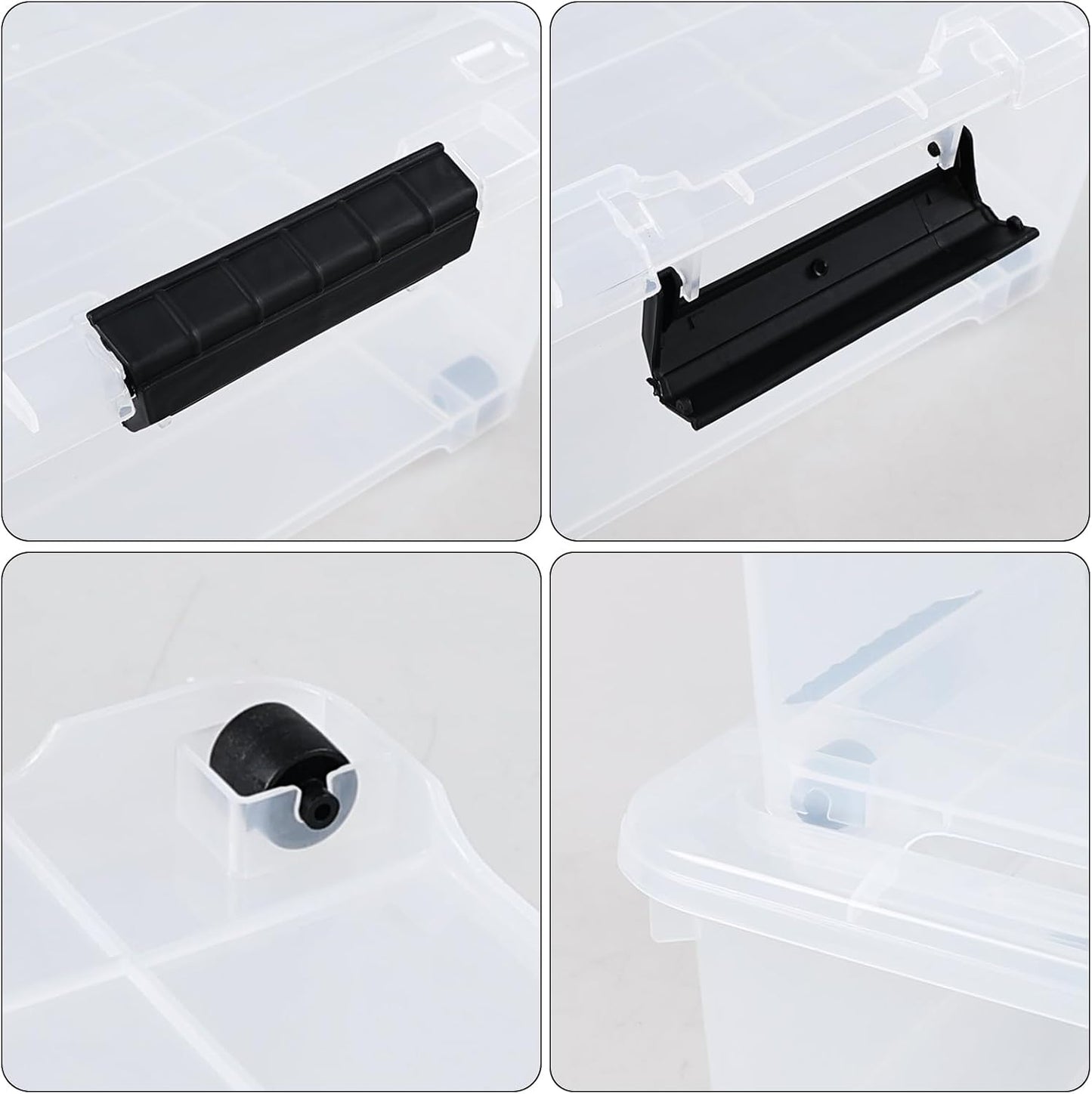 4-Pack 20 Quart Clear Under Bed Plastic Storage Bins with Wheels | Under Bed Storage Box, Locking Latch Lid, Easy-Glide Wheels, for Bedroom, Bathroom, Garage, and Office Organization