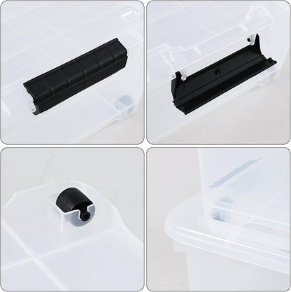 4-Pack 20 Quart Clear Under Bed Plastic Storage Bins with Wheels | Under Bed Storage Box, Locking Latch Lid, Easy-Glide Wheels, for Bedroom, Bathroom, Garage, and Office Organization