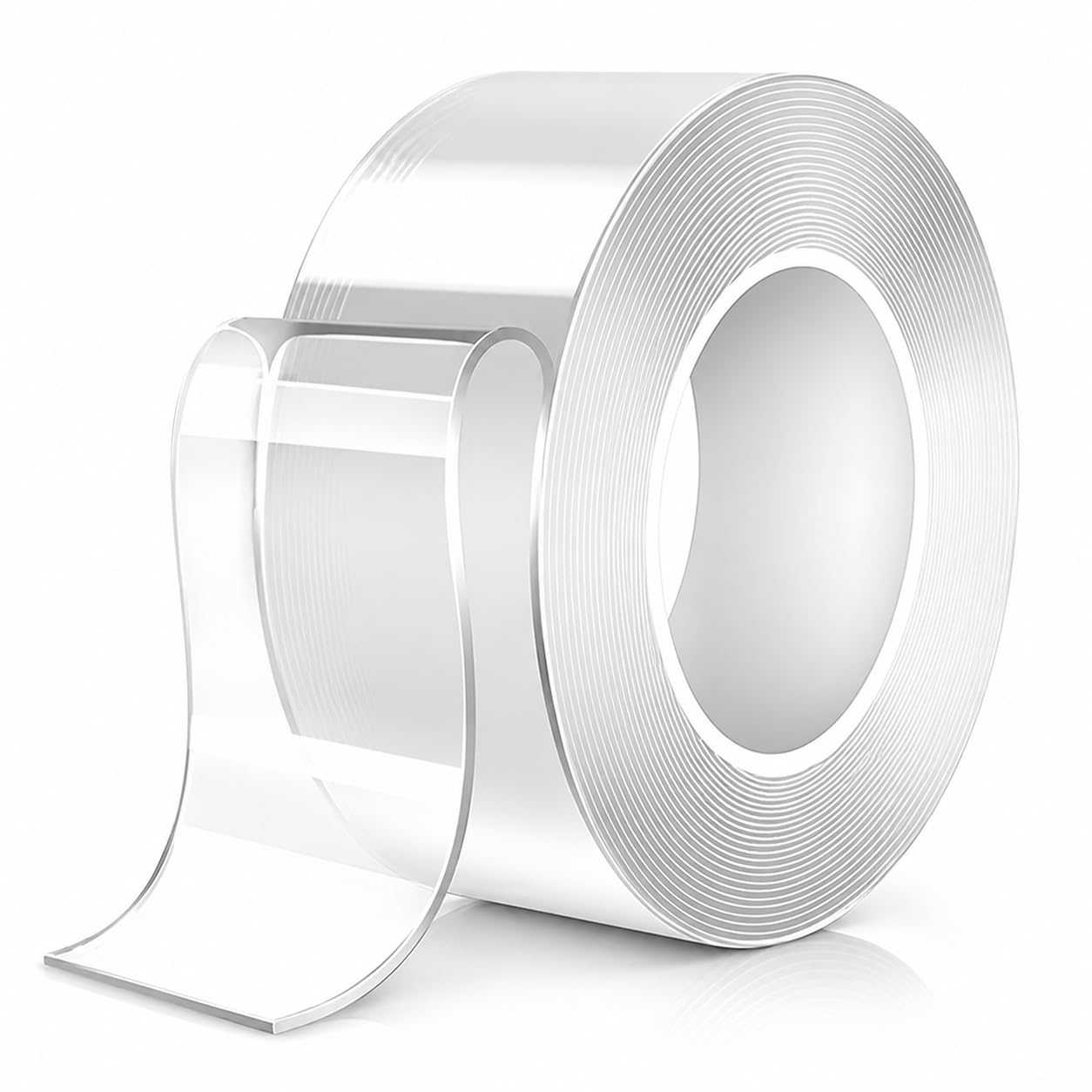 2 Inch x 10 FT Nano Double Sided Tape, Clear Heavy Duty Mounting Tape | Washable reusable gel adhesive, cuttable strips, smooth surface grip, no drilling for home office decor