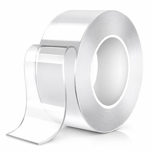 2 Inch x 10 FT Nano Double Sided Tape, Clear Heavy Duty Mounting Tape | Washable reusable gel adhesive, cuttable strips, smooth surface grip, no drilling for home office decor
