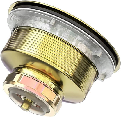 KONE 3-1/2 Inch Kitchen Sink Drain Strainer Assembly Made by All Stainless Steel with Strainer Basket/Drain Stopper, Replacement for Standard Commercial Drains