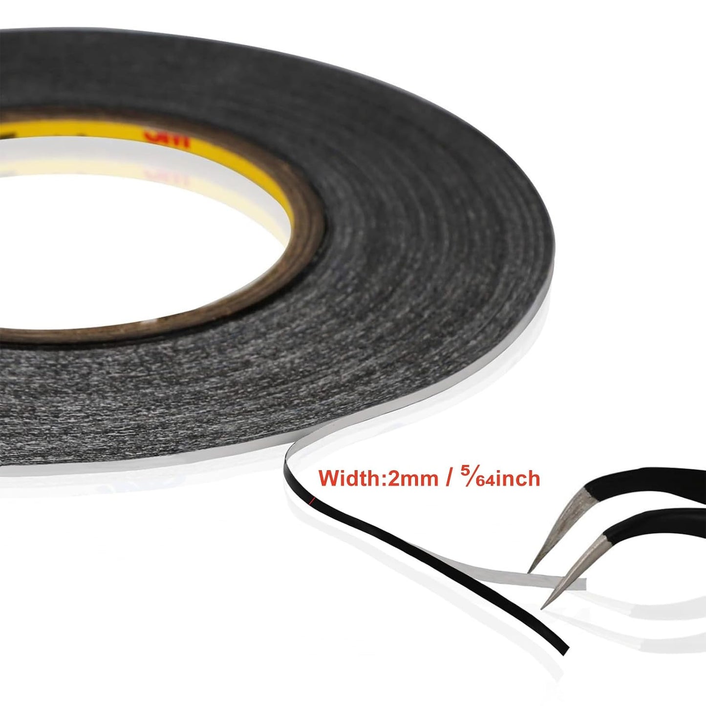 Kaisiking 2mm LCD Repair Tape for Phone Screen, Adhesive Tape with 1 Tweezers for Cell Phone, iPad, Tablets, Laptops, Camera