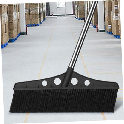 Wide Outdoor Broom Heavy Duty Stainless Steel Lawn Sweeper with Handle for Efficient Cleaning of Patios Decks Gardens and