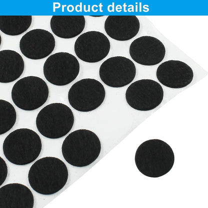 Bivethoi 180pcs Self-Stick Round Felt Furniture Pads Self-Adhesive Felt Pad for Chairs & Seat Legs, Easy Slide, Anti Scratch, Noise Stopper, Bumper & Buffer, Floor (0.7"/18 mm, Black, Round)