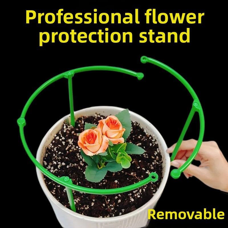Plant Support Stakes Adjustable Plastic Ring 6 Cross Bars 2 Sets for Potted Plants Seedlings Indoor Outdoor Garden Support, 24.5*20