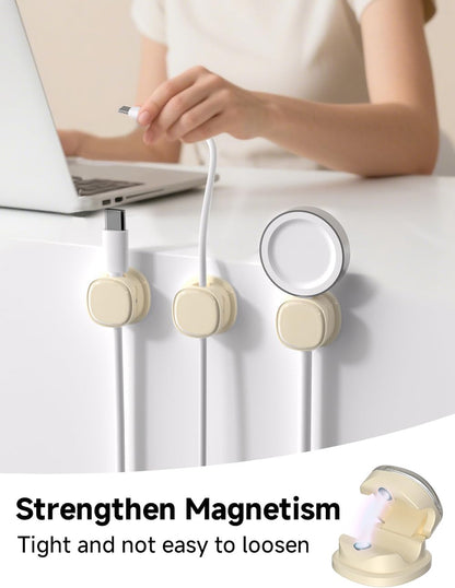 Magnetic Cable Clips, Adjustable Cord Holder Management, Adhesive Wire Keeper Organizer for Home Office Desk Phone PC Car Wall Desktop Nightstand Appliance (9-Pack Black Crystal)