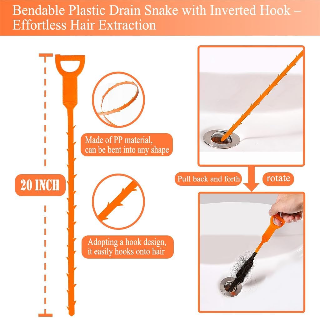 33 FT Drain Snake Auger, Plumbing Snake Drain Hair Clog Removal Tool, Sink Unclogger Drain, Heavy Duty Drum Auger, Cleaner Tool for Bathroom Kitchen Tub Shower Drain Clog Remover with Gloves