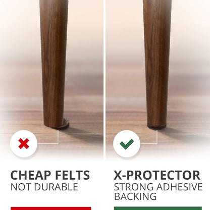 X-Protector Premium Felt Furniture Pads - 20 PCS 6 x 1/2" - Black Rectangular Pads with Tenacious Adhesive - Protects Hardwood, Laminate & Tile Floors