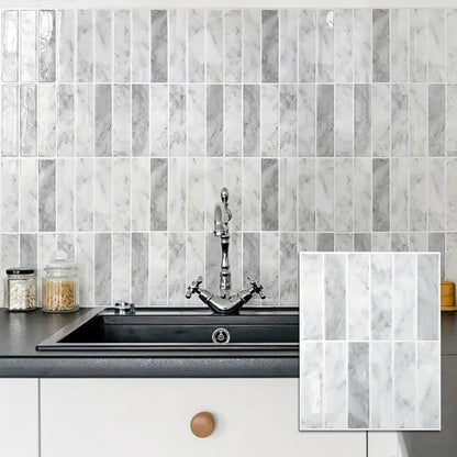 Heikki 20-Piece Kitchen Splash Guard Stickers, Peel-and-Stick Tile Splashbacks for Kitchen Islands, Bathrooms, Laundry Rooms, RVs, and Rental Spaces, 11.43 × 9 inches (Beige)