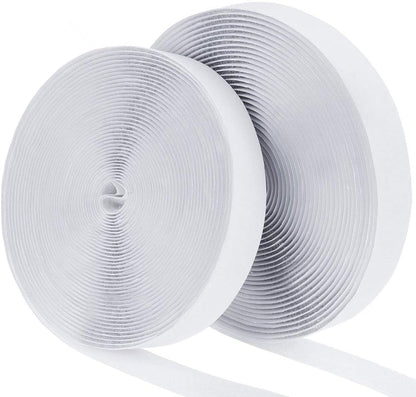 41Ft x 1 Inch Self Adhesive Strips, Heavy Duty Strong Back Sticky Fastening Tape,Nylon Fabric Fastener Mounting Tapes for Sewing, Crafting,DIY- Indoor or Outdoor Use (White)