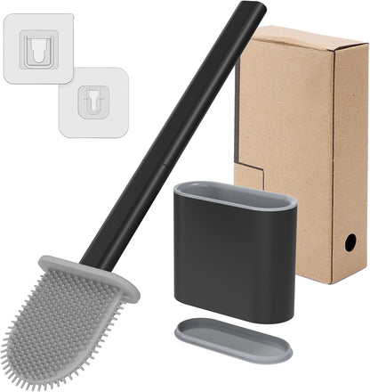 TEITEAI RV Toilet Bowl Brush - Silicone Bristles, Gentle on Toilets | Wall-Mounted for RVs, Trailers, Campers | Anti-Roll, Anti-Drip Design for Travel-Friendly Convenience