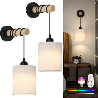 Battery Operated Wall Sconces Set of 2,Wireless Wall Sconce with Remote Control,Rechargeable wall Lights with 15 Color Changing,Dimmable Modern Wall Lamp for Bedroom Living Room Hallway