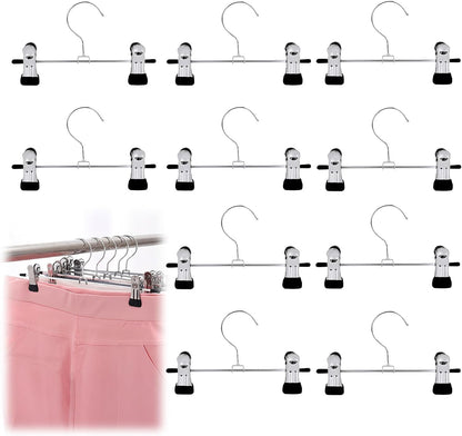 10PCS Boot Hangers with 2 Adjustable Clips, Portable Travel Shoe Rack, Stainless Steel Space Saving Multifunctional Hanging Clips for Socks Towels Hats Clothes Boots Home Laundry