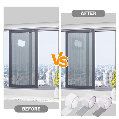 SKYPRO Window Mosquito Net Repair Tape Self Adhesive Window Screen Repair Patch Strong Anti-Insect Fly Mesh Broken Holes Repair(2Pcs,White)