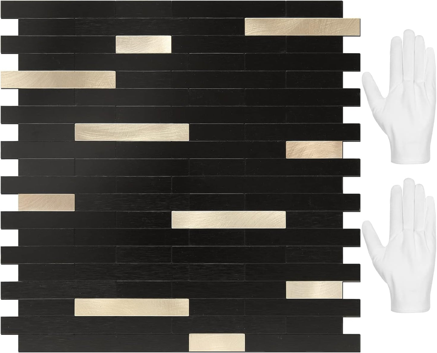 STICKGOO Peel and Stick Backsplash Tile, Stick on Backsplash for Kitchen and Bathroom, Volakas White Look PVC Mixed Metal Silver Self Adhesive Wall Tiles(Sample)