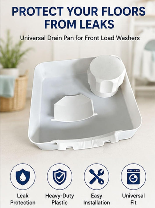 Washing Machine Drain Tray, Washing Machine Filter Drain Tray, Universal Front-Load Washing Machinedrain Pan, For Basements, Apartments, Mobile Homes, Garages, And Rentals，1set