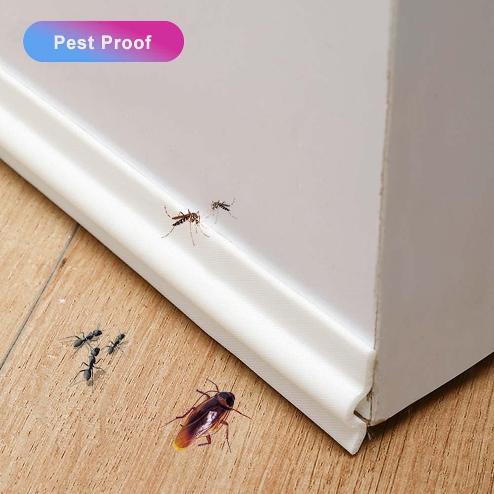 26 Feet Window Draft Stopper Foam Seal Strip Self Adhesive, Window Insulation and Door Side Weather Stripping Soundproof, Door Bottom Sweep Noise Gap Blocker (White)