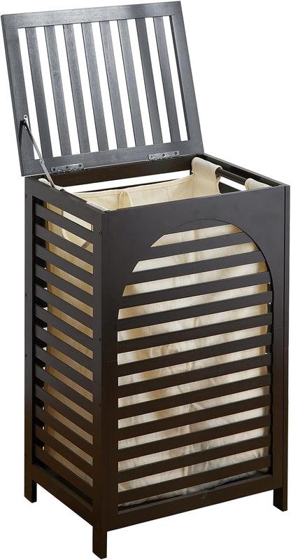Laundry Hamper with Lid,Bamboo Large Waterproof Clothes Laundry Basket,Removable Washing Bags with Handles,clothes basket (Natural)