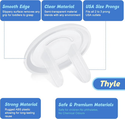 Thyle 200 Pcs Outlet Covers Bulk Child Baby Proofing Plug for Electrical Outlets Covers Easy Install Socket Sturdy Safe Secure Baby Proofing Kit for Home Office Bulk