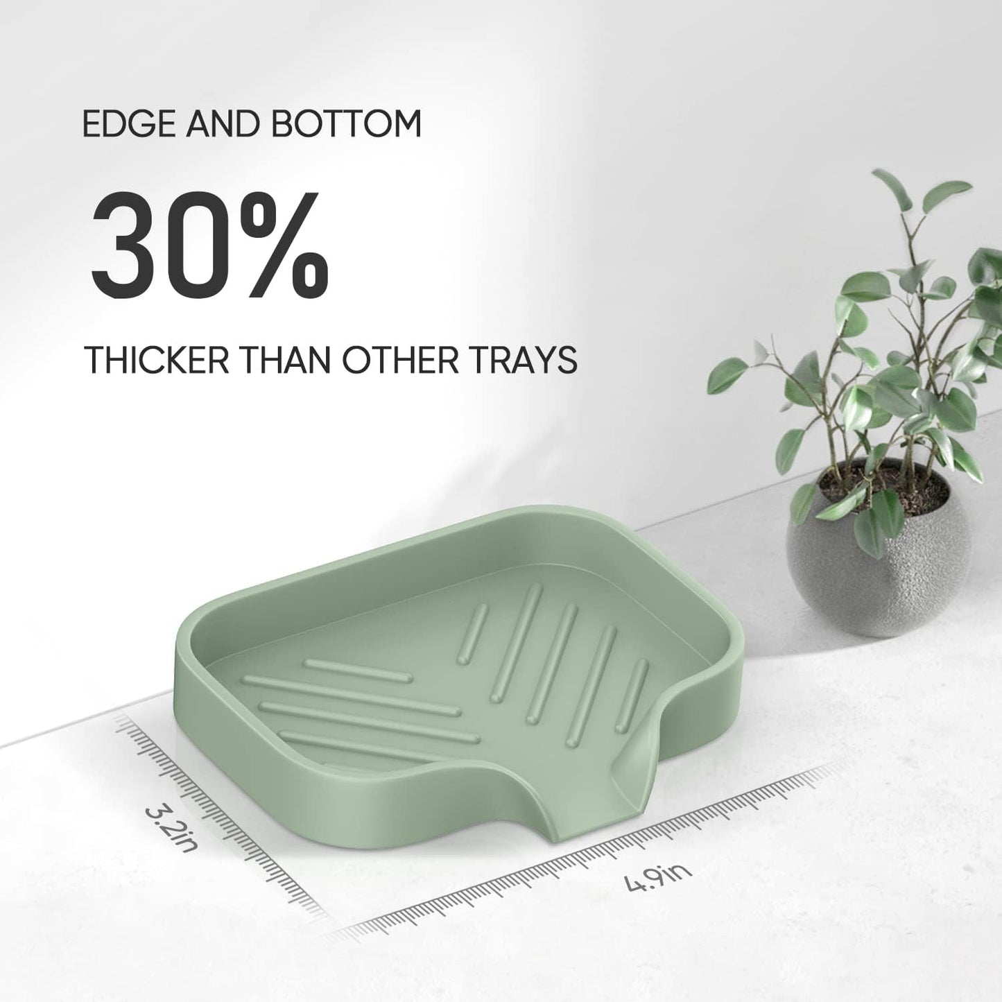 Great Silicone Soap Dish - 4 Pcs Thickened Self-Draining Soap Tray for Shower & Bathtub-Great High-Purity Silicone Soap Dish