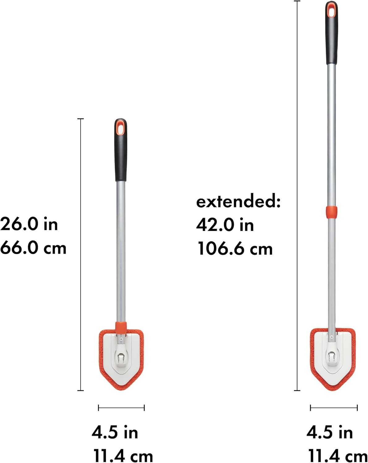 OXO Good Grips Extendable Shower, Tub and Tile Scrubber – 42 in, Versatile Cleaning Supplies, Non-Scratch Shower Cleaner with Adjustable Handle