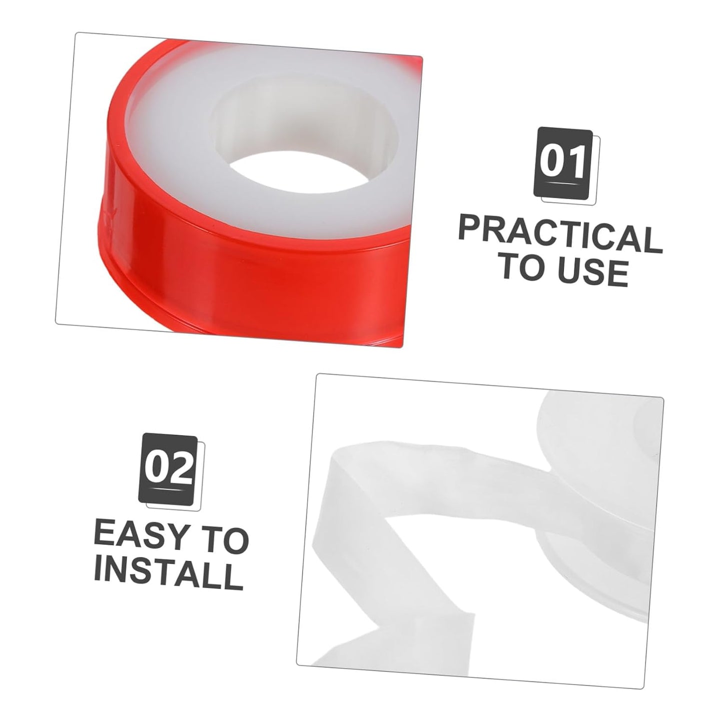 Ipetboom 10 Rolls PTFE Thread Seal Tape for Plumbing Waterproof Pipe Leak Repair Tape for Leak Stop