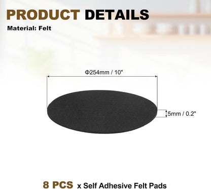 uxcell 32Pcs Non Slip Furniture Pads, 3" Round Self Adhesive Felt Bumpers Noise Reducing Furniture Feet Floor Protector for Chairs Tables Furniture Legs (White 0.2" Thick) - Colors A