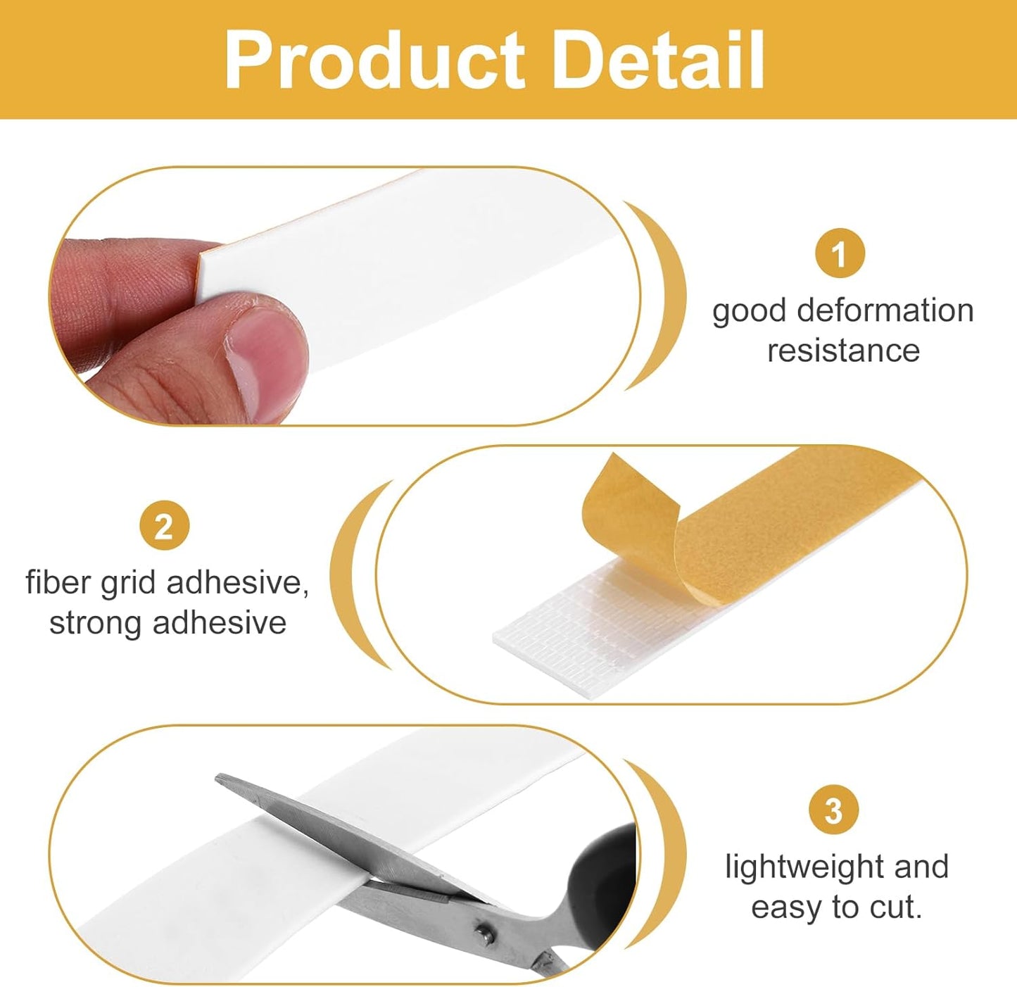 MECCANIXITY Weather Door Seal Strip Tape, Door Insulation Stripping Single Side Strong Self Adhesive Foam Tape Gap Filler for Door, Window, 1/4 Inch x 1/16 Inch x 32 Feet White 2 Pack