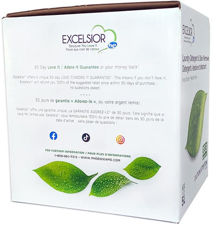 Excelsior HE Laundry Detergent Liquid Fresh Scent Concentrated 333 Loads 5 Liter With Natural Stain Remover, High Efficiency Washing Detergent Laundry Soap Bulk Works In All Washers Fresh Scent