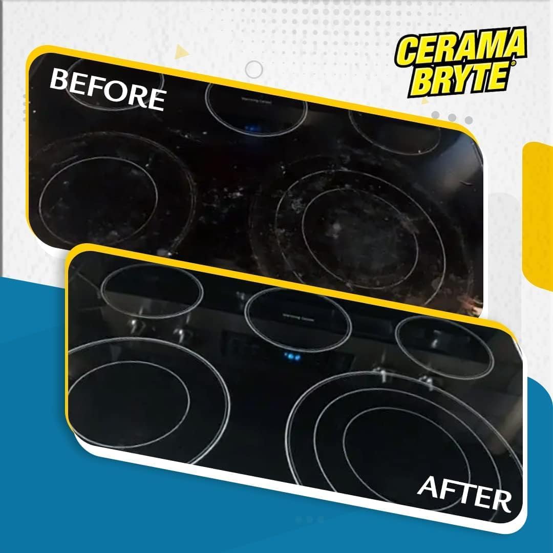 Cerama Bryte Cooktop Cleaner for Glass-Ceramic Surfaces, 18 oz, 2 Pack