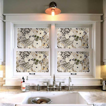 18"x236" Boho Cream/Brown Daisy Flower Peel and Stick Self Adhesive Wallpaper Removable Contact Paper Stick on Easy Peel Off Wall Paper for Kitchen Bedroom Bathroom Renter