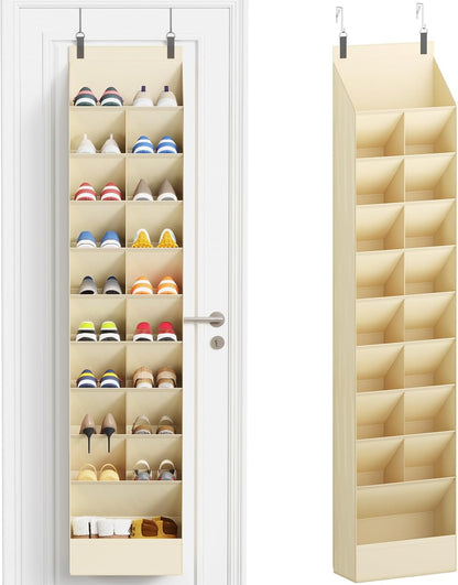 Lifewit 6 Tier Over the Door Shoe Organizer with 11 Large Deep Pockets, Fabric Hanging Shoes Shelf for Closet, Dorm Storage, Fit Up to 12 Pair Shoe Rack Holder for Sneakers, Boots, Gray