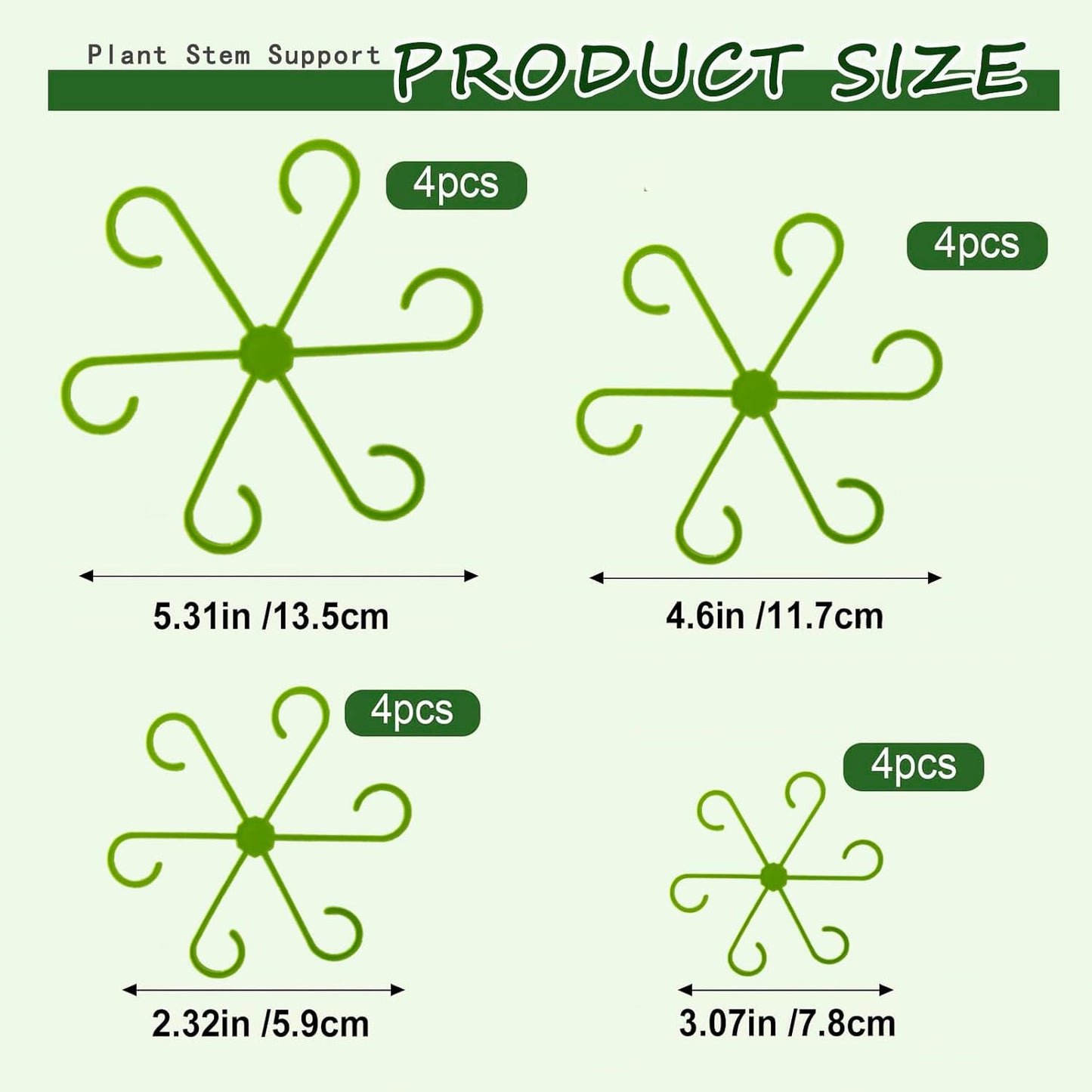 Monstera Plant Support, 16Pcs 4 Sizes Plant Stem Holders Reusable Plant Stakes for Indoor Plants Accessories Garden Tools