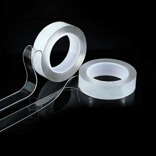 HAOT 2 Rolls Nano Double Sided Adhesive Tape, Multipurpose Tape Washable Strong Wall Tape Removable Transparent Sticky Tape for Home and Office 1.18inch x 16.5ft x 0.08inch