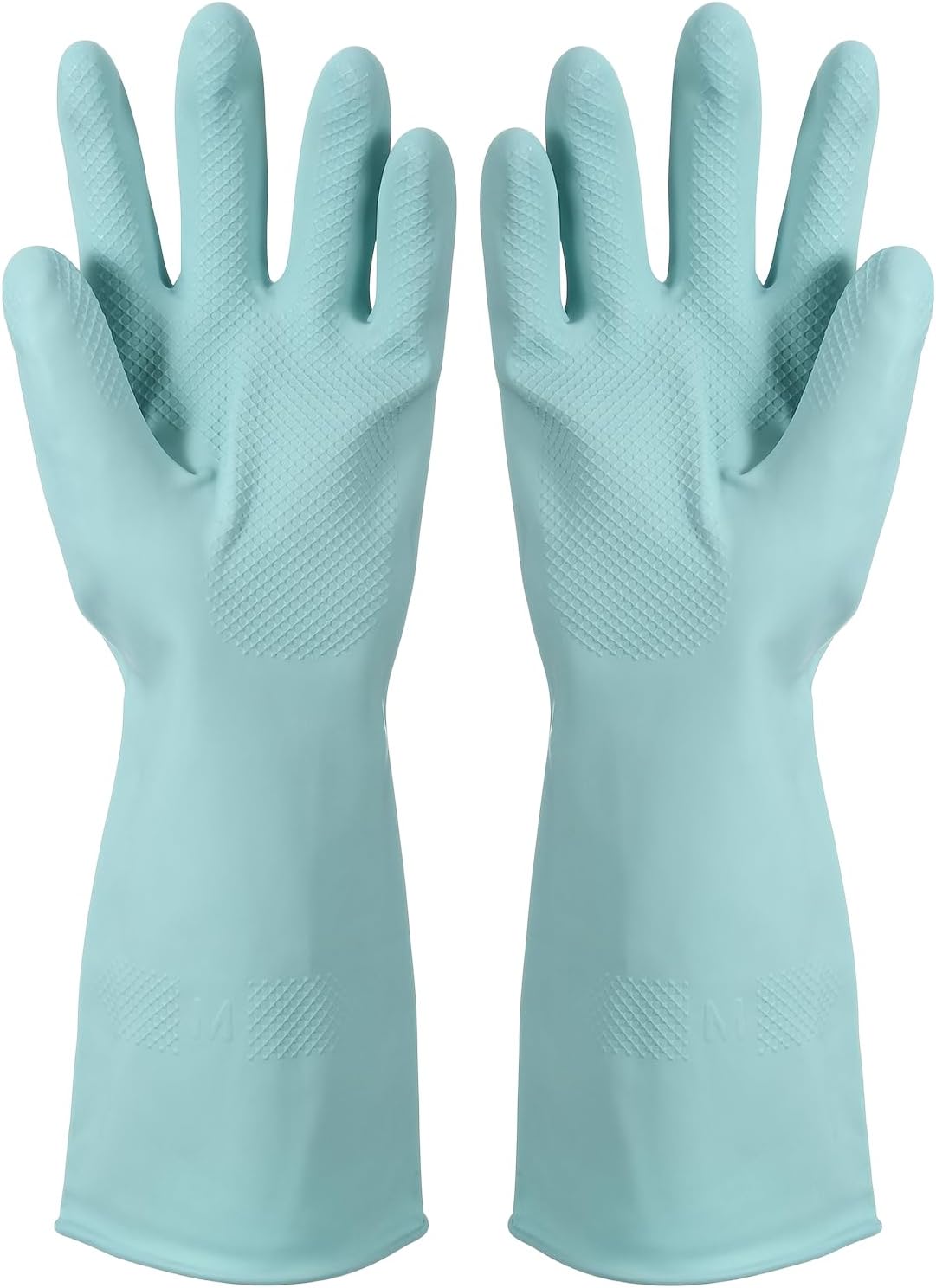 uxcell Rubber Cleaning Gloves, Reusable Household Dishwashing Long Rubber Gloves with Non-slip Grip