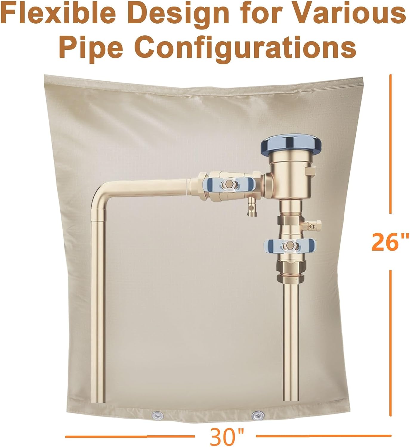 Backflow Preventer Insulation Cover,Pipe Insulation,Outdoor Pipe Covers For Winter Freeze Protection,Outdoor Faucet Covers For Winter Freeze Protection,Insulated Pipe Covers For Outside (30w*26h)