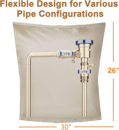 Backflow Preventer Insulation Cover,Pipe Insulation,Outdoor Pipe Covers For Winter Freeze Protection,Outdoor Faucet Covers For Winter Freeze Protection,Insulated Pipe Covers For Outside (30w*26h)