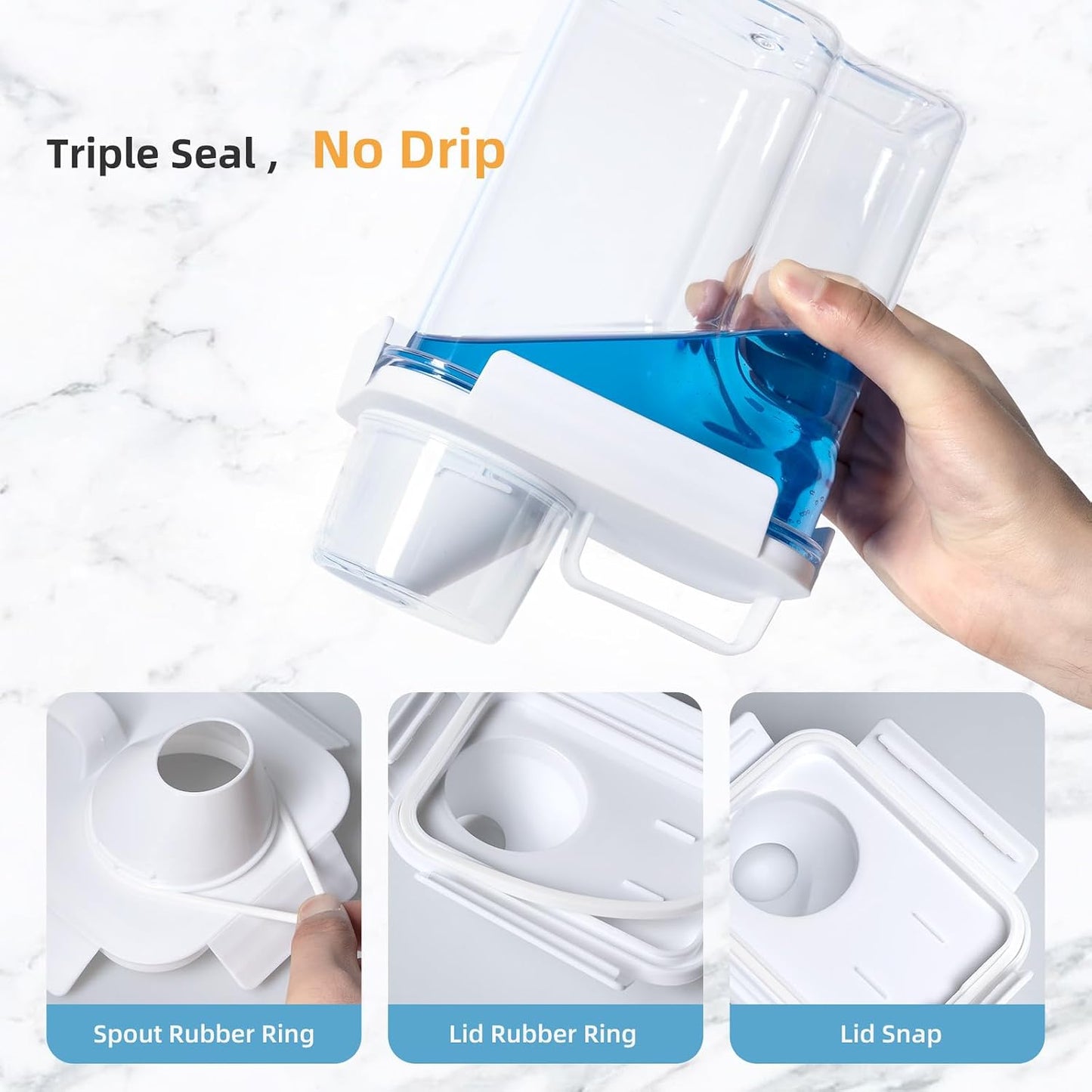 G2 GO2GETHER Laundry Detergent Container,2Pack -68oz Laundry Detergent Dispenser with 5 labels for Laundry Room, Laundry Scent Beads, Powder,Bleach,Soap,Fabric Softener Storage and Organization.