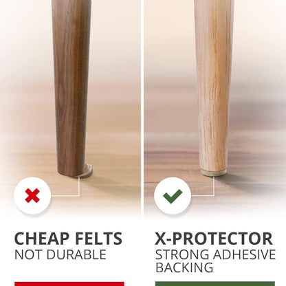 Felt Furniture Pads X-PROTECTOR - 48 Premium Floor Protector Chair Felts for Feet Wood Floors Best Hardwood Protect Your Hard Floors! (Brown)