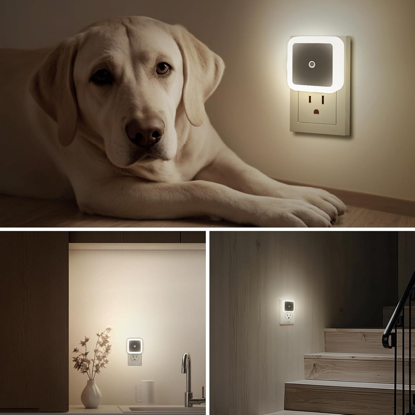 6 Pack Blue LED Night Light Plug in, Dusk to Dawn Sensor Automatic On and Off, Energy Efficient, Soft Glow Kids, Nursery, Bedroom, Bathroom, Hallway, Stairs, Kitchen