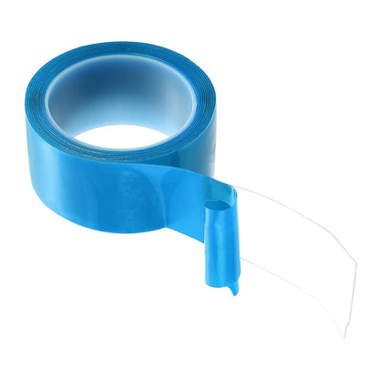 HARFINGTON Double Sided Nano Tape 10FT x 2" x 0.04" Multipurpose Removable Clear Mounting Tape Washable Waterproof Picture Hanging Adhesive Strips with Blue Liner for Carpets Posters